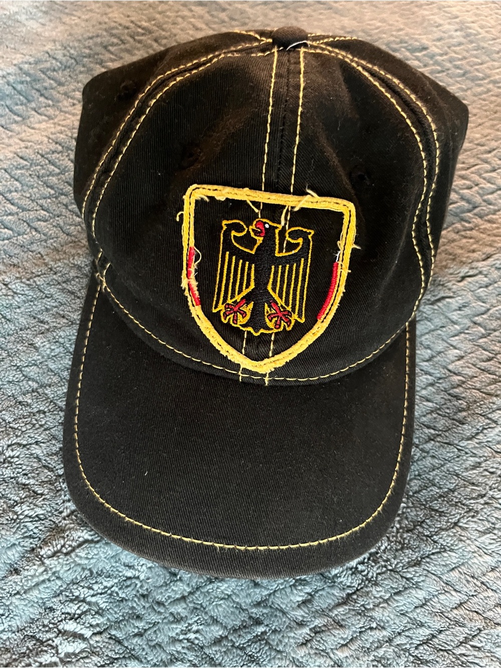 Disney Black Germany Baseball Cap with Yellow and Red Crest